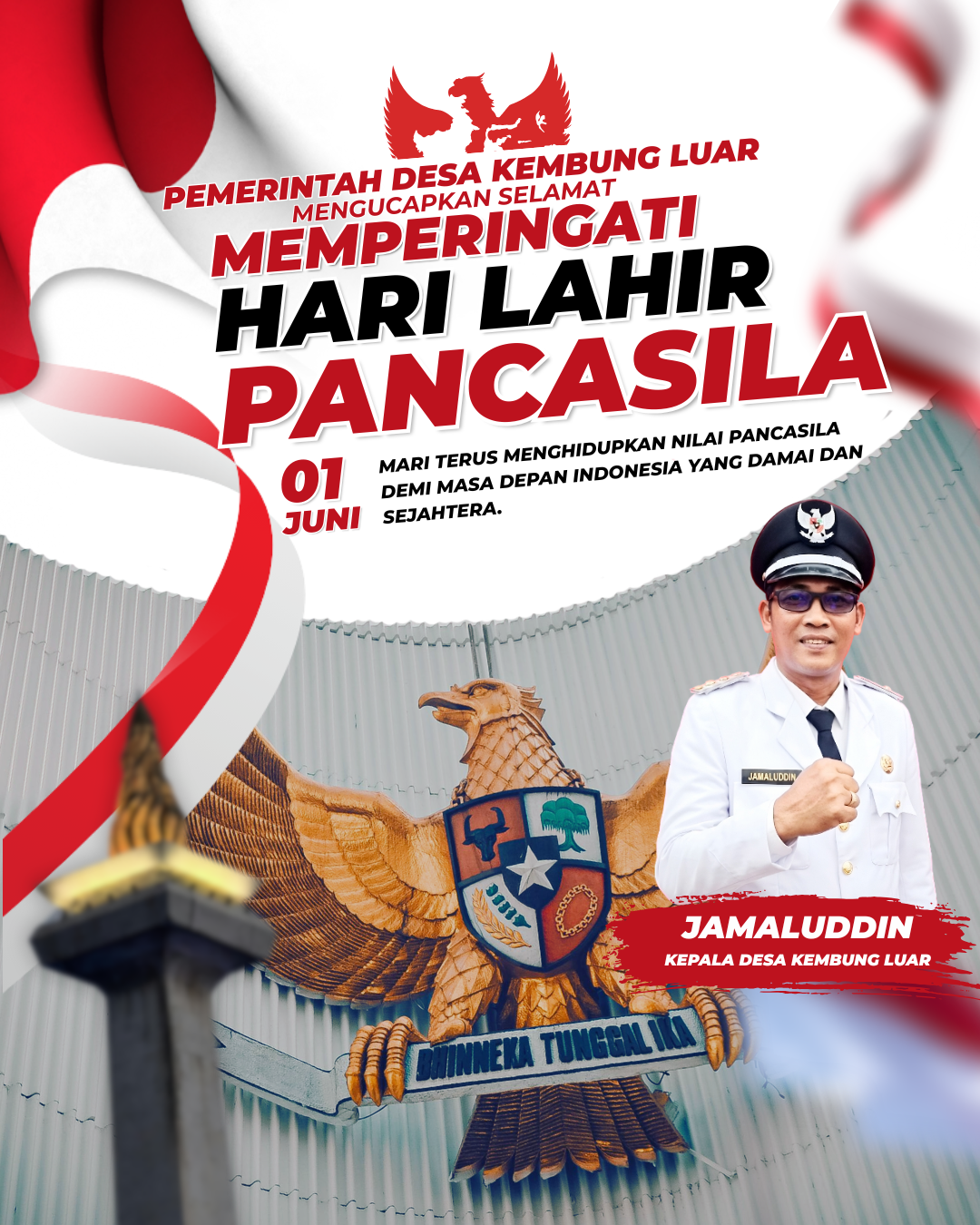 Pemerintah desa kembung luar mengucapkan slamat hari lahir pancasila .